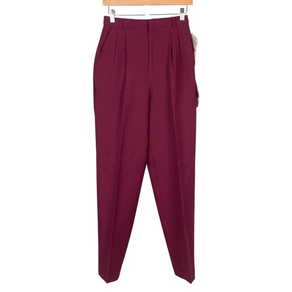 Haggar Pants - Haggar Pleated Front Pants VTG Womens NEW Magenta Pink Stretch Dress Casual
